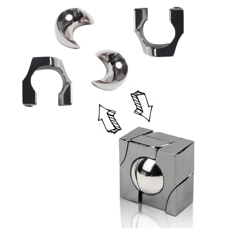 Difficult Metal Brain Teaser Puzzles for Adults Kids Magic Baffling IQ Logic Test Disentanglement Game Fun Challenge