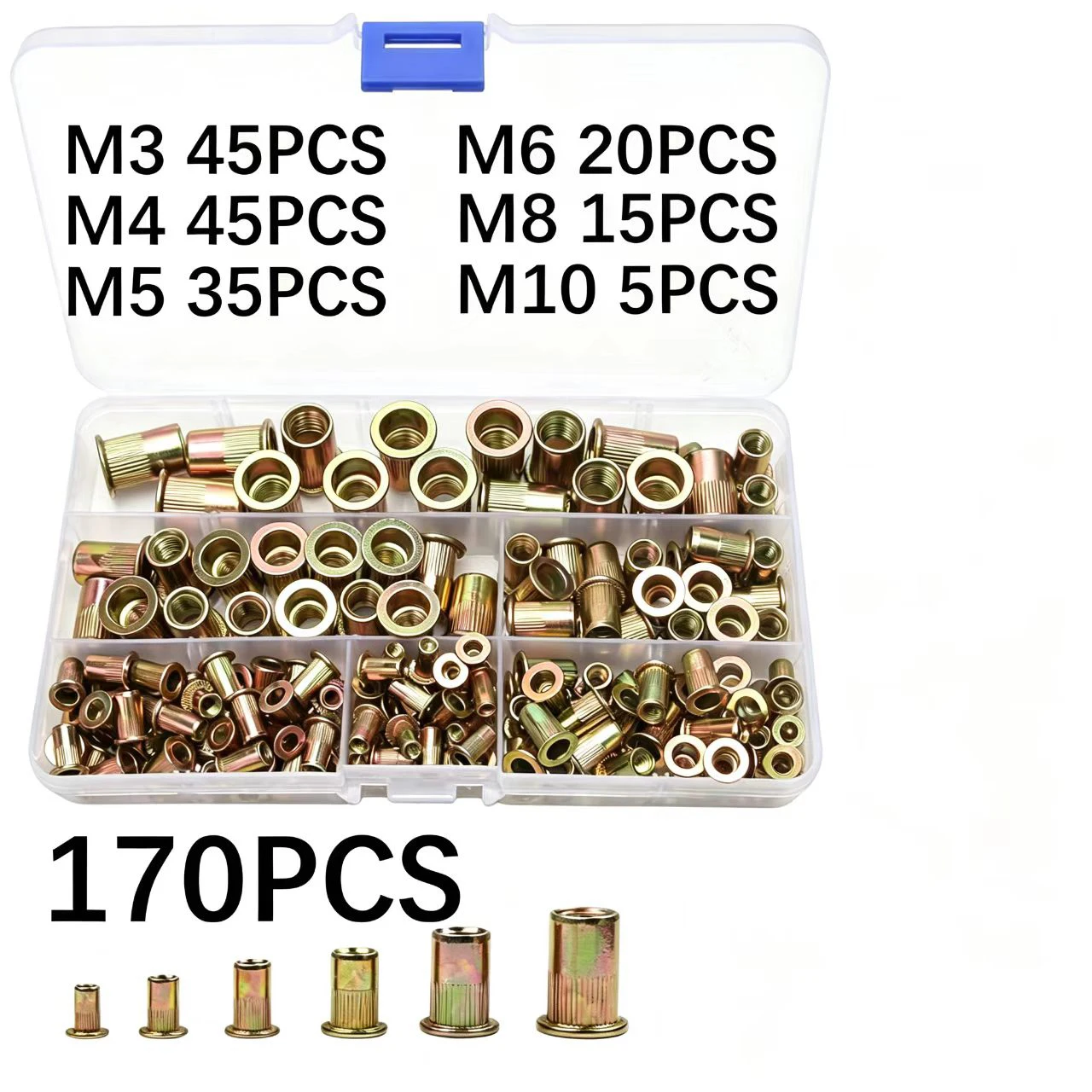 M3-M12 Multi-Purpose Household Rivet Gun with Different Specifications of Rivets, Industrial Grade Carbon Steel Manual Rivet Too