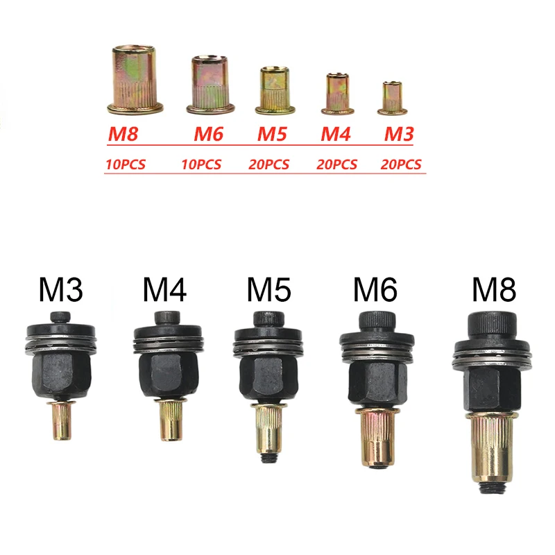 M3-M12 Multi-Purpose Household Rivet Gun with Different Specifications of Rivets, Industrial Grade Carbon Steel Manual Rivet Too