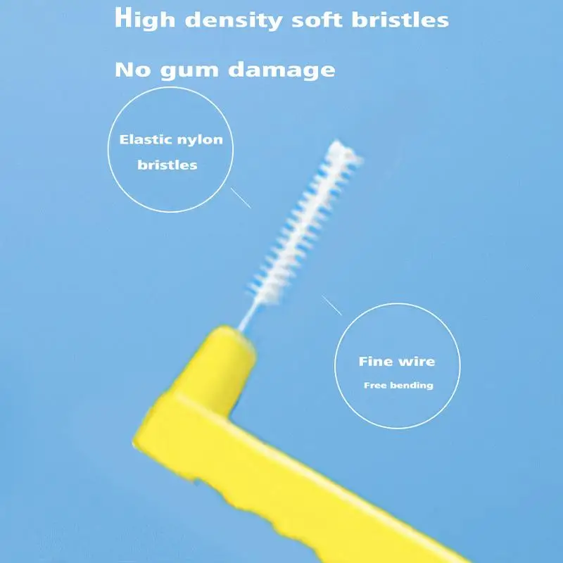 2 5Pcs L Shaped Interdental Brushes Soft Bristle Portable Cleaning Sticks for Tight Teeth Spaces Daily Dental Hygiene Essential