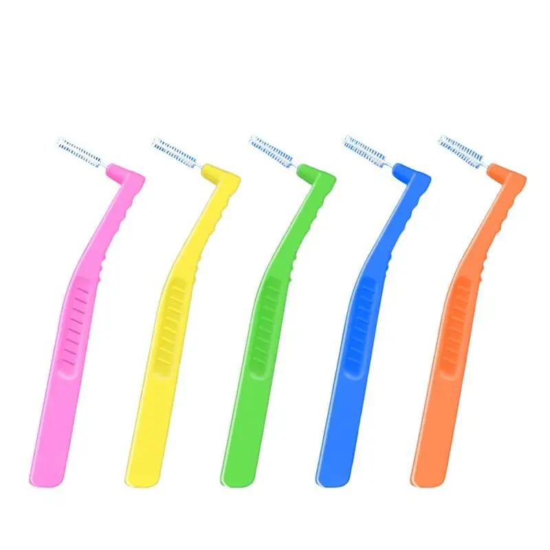 2 5Pcs L Shaped Interdental Brushes Soft Bristle Portable Cleaning Sticks for Tight Teeth Spaces Daily Dental Hygiene Essential