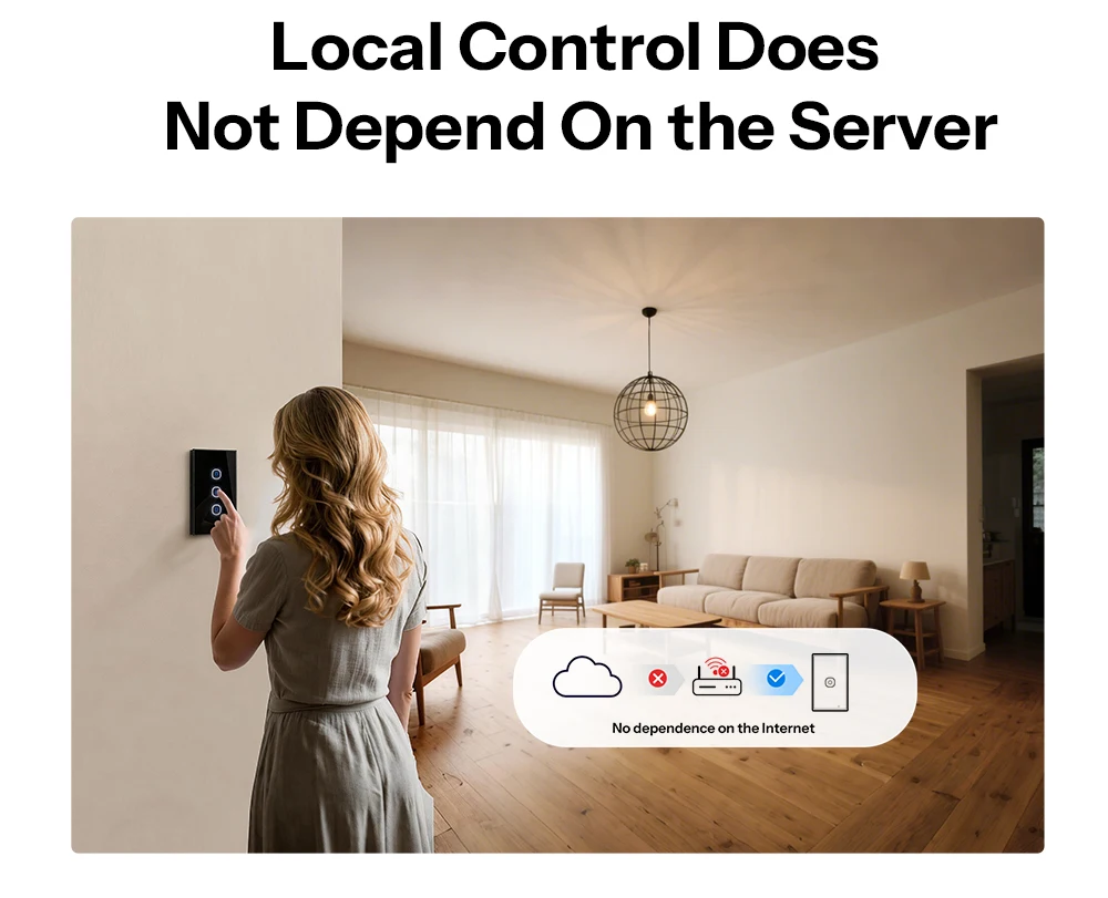 SONOFF T6 120 1/2/3 Gang Black TX Gen2 Matter Smart Touch Wall Switch Detach Relay Mode Night Switch Works with Alexa Apple Home