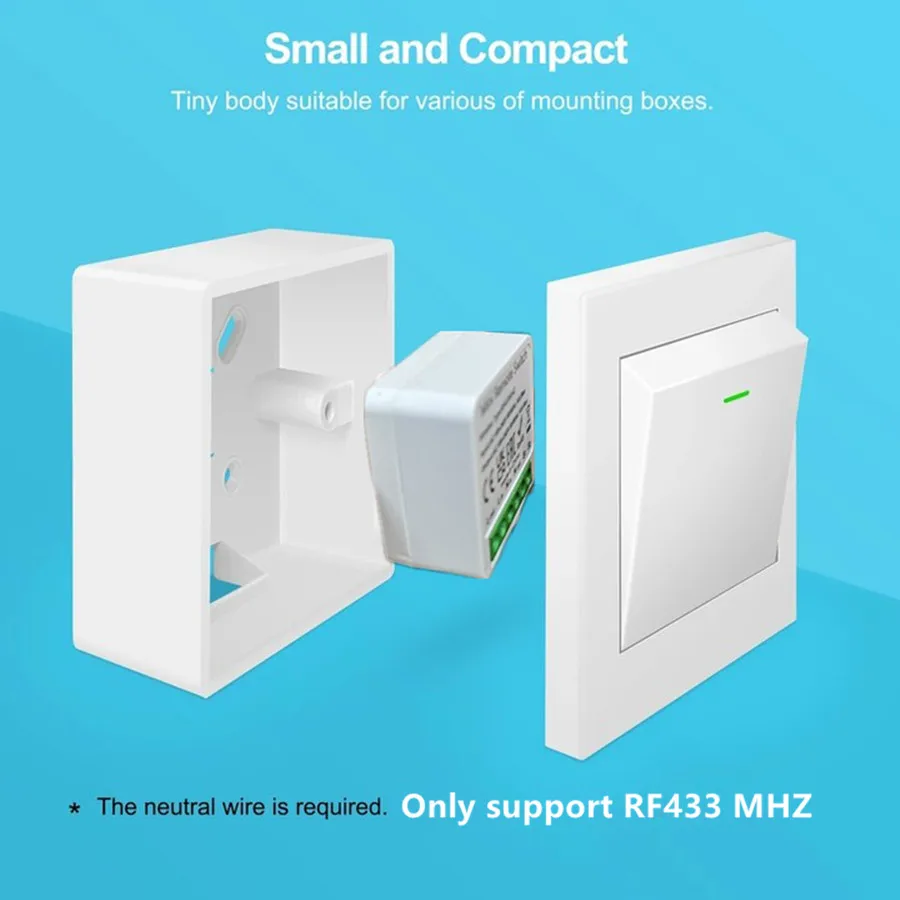 16A Relay Receiver Smart Switch Mini DIY Wireless Remote Control Light Switches RF 433MHz Automation Module for Home Led Lamp