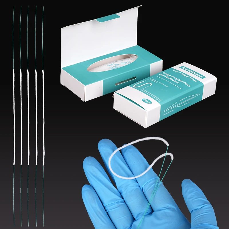 50Pcs Dental Floss Toothpick Water Expanded Orthodontic Flosser Multifunctional Cleaning Wire Line for Implants Braces