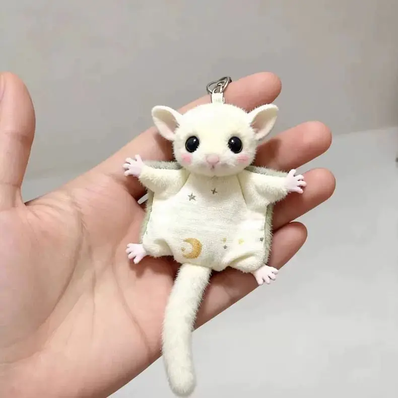 Flying Squirrel Plush Hanging Toy, Sugar Glider Small Doll Keychain Backpack Pendant