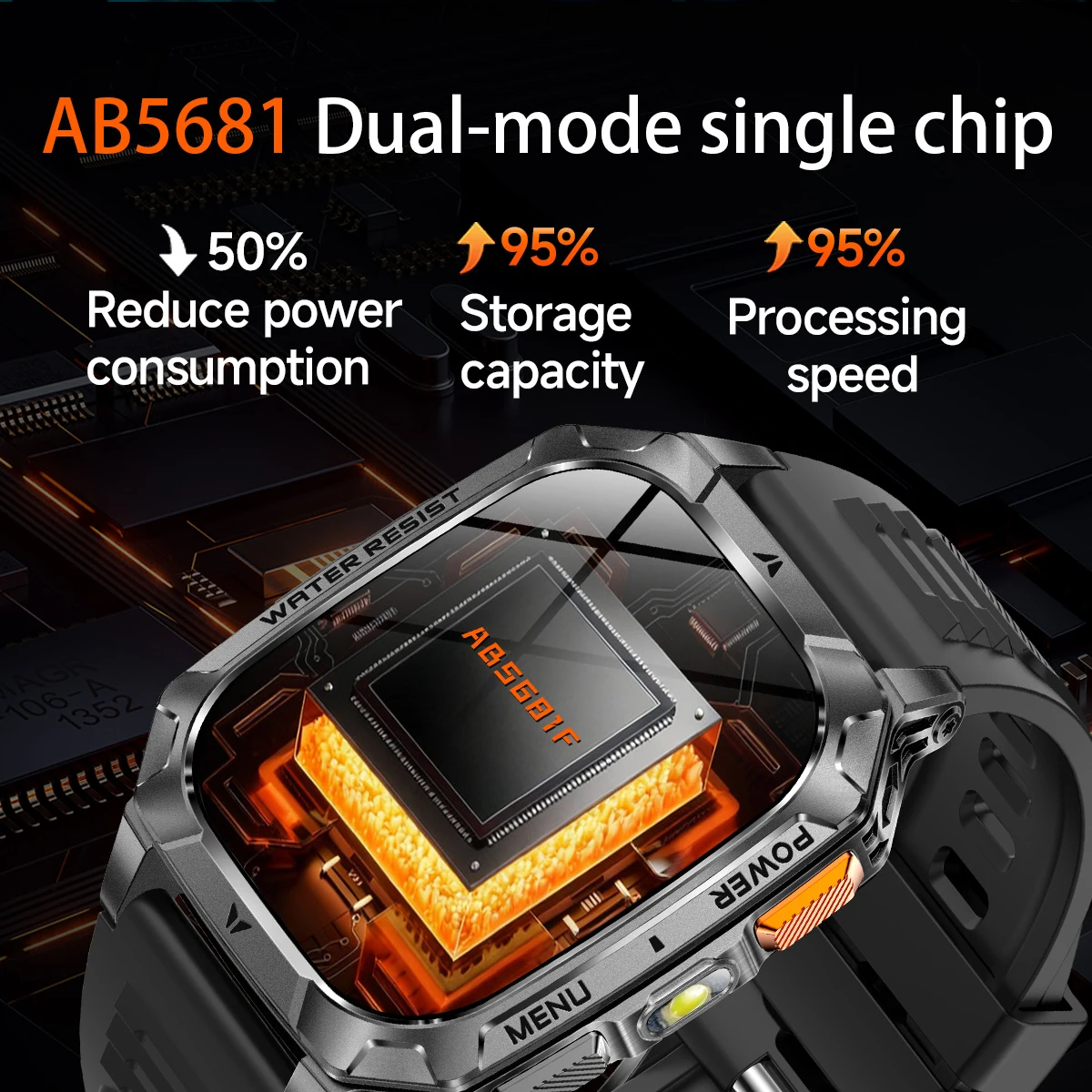 LIGE New Outdoor Military 1400 mAh Battery Smart Watch Men IP68 Waterproof LED Flashlight Health Monitor Call Sports Smartwatch