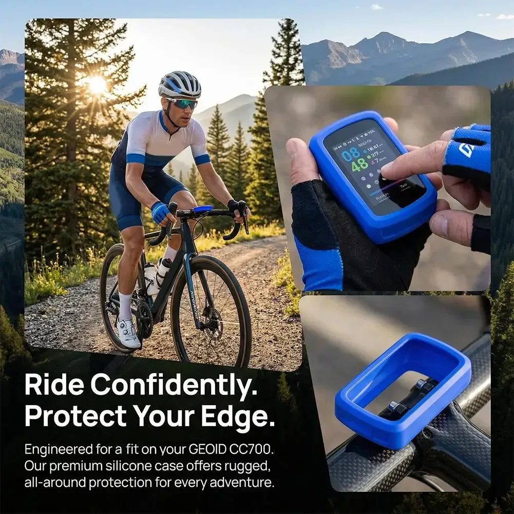 Silicone Case for GEOID CC700/CC700 Pro – Bicycle Computer Protective Cover, Anti-Drop Waterproof GPS Mount Accessory