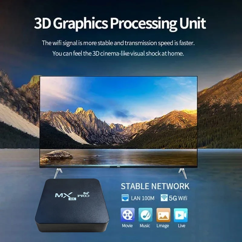 MX-Pro Smart TV Box 4K HD Android 11 Amlogic S905 Quad-Core 4G WiFi Original Media Player Home Theater Set Top Box IPTV