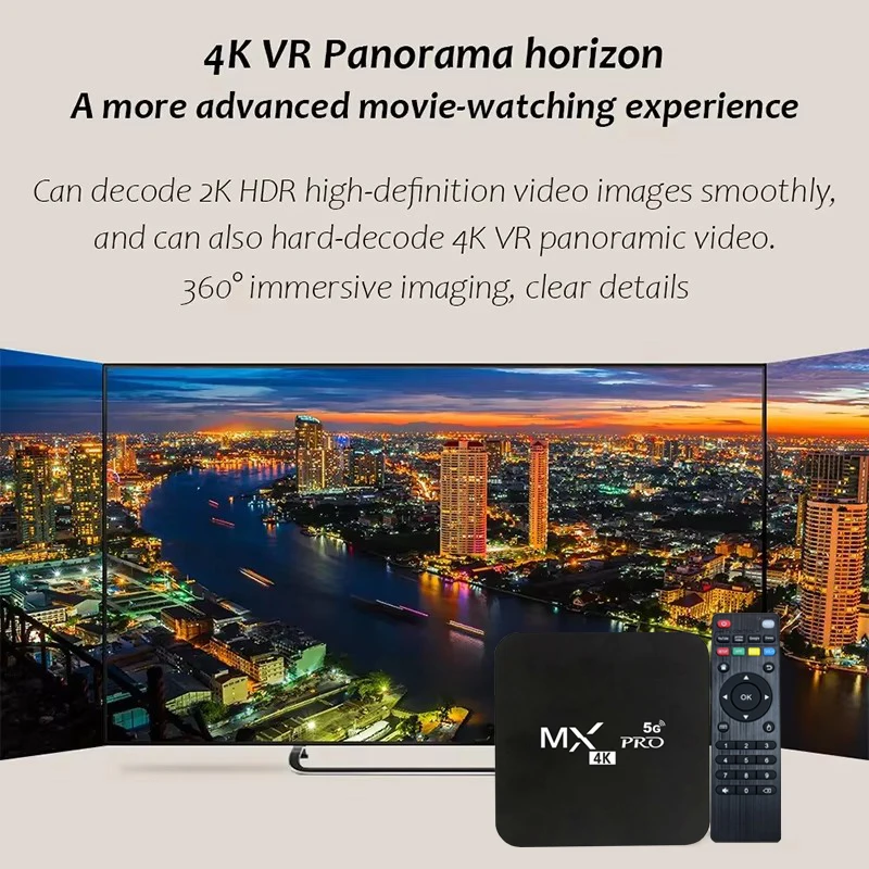 MX-Pro Smart TV Box 4K HD Android 11 Amlogic S905 Quad-Core 4G WiFi Original Media Player Home Theater Set Top Box IPTV