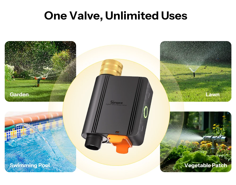 SONOFF Smart Water Valve Hydro Series Hydro ONE Zigbee With Flow Meter Brass Water Inlet Apple Home SWV-ZFE SWV-ZFU