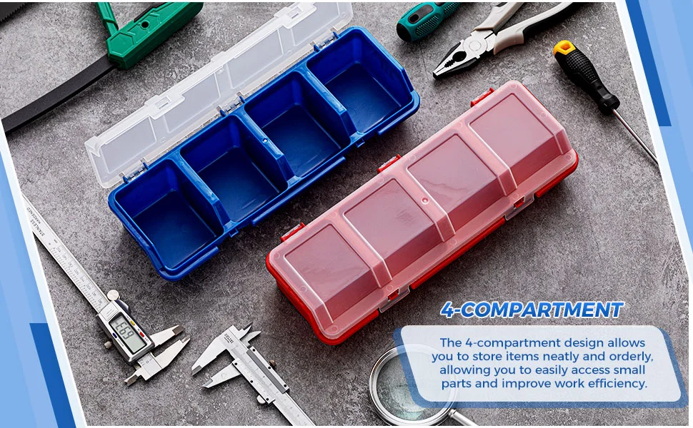 Screw Organizer Box with Lid Bin Stackable Hardware Organizer Part Storage Sorting Screw Box for Garage Workbench Craft Storage