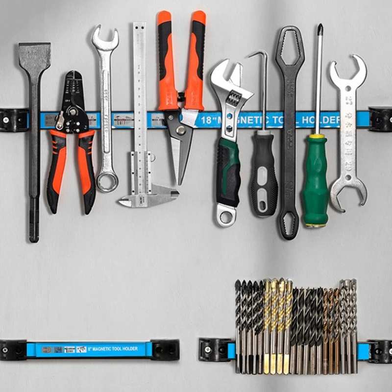 8/12/18 Inch Magnetic Tool Holder Strip for Storing Aarage Tools Kitchen Utensils Iron Products Storage Arrangement Organizer