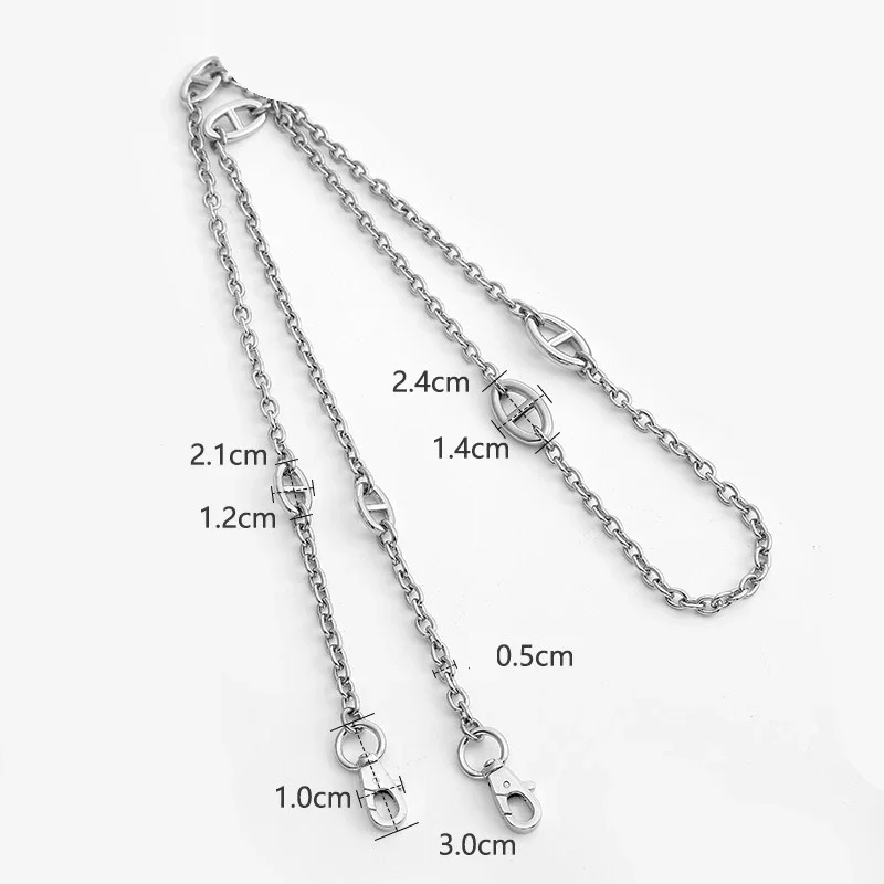 Pig Nose Chain Strap Bag Underarm Crossbody Satchel Conversion Chain Luxury Brand Handbag Parts Accessories