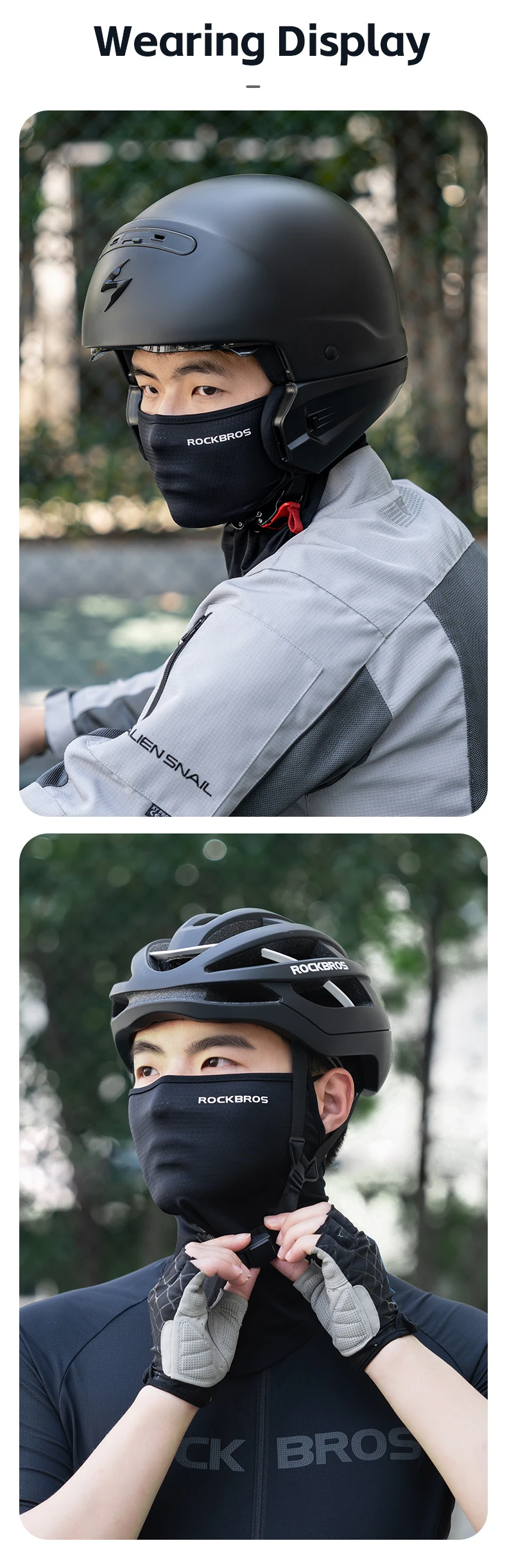 ROCKBROS Summer Ice Silk Cycling Face Mask Breathable Anti-UV Bike Face Neck Cover Bandana MTB Road Sports Hanging Ear Scarf