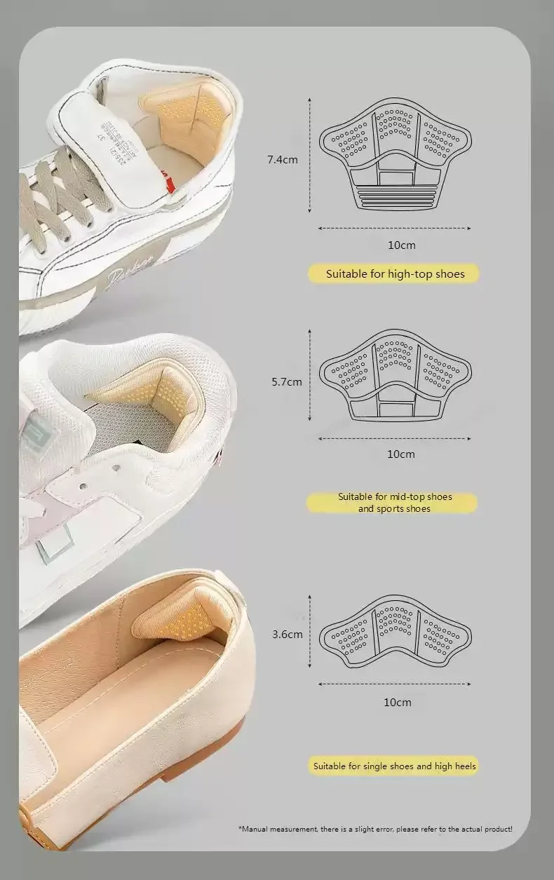 1Pair Heel Stickers Heel Protectors Sneakers Shrinking Size Insoles Anti-wear Feet Shoe Pads Adjust Size Heel Cushion Inserts