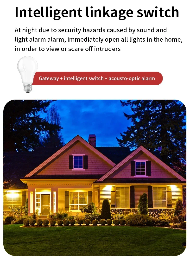 Tuya WiFi Zigbee Smart Siren Sound Light Alarm Home Security Protection System Detector App Control Works With Alexa Google Home