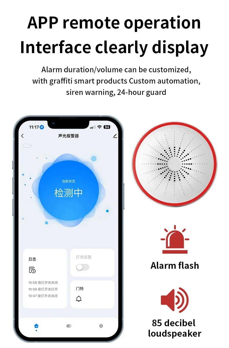 Tuya WiFi Zigbee Smart Siren Sound Light Alarm Home Security Protection System Detector App Control Works With Alexa Google Home