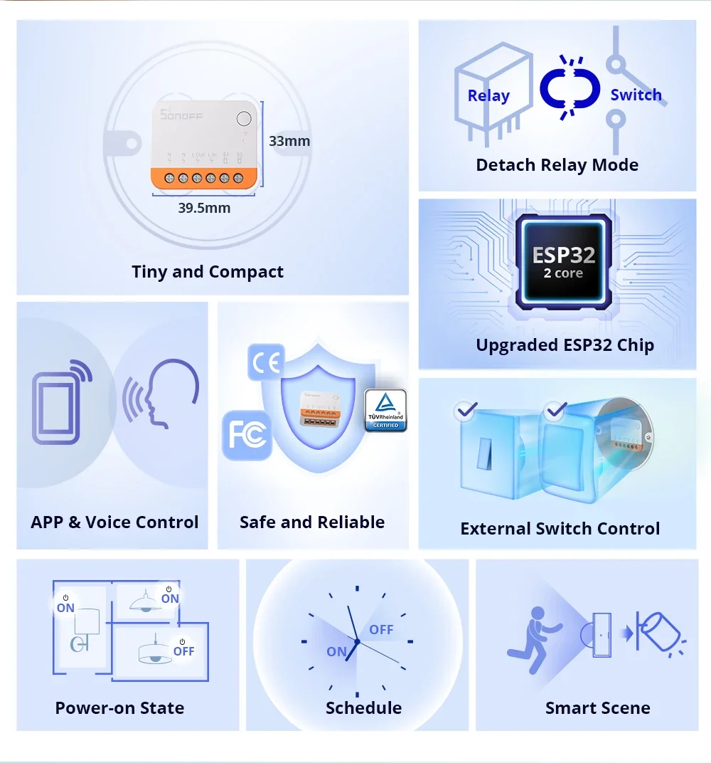 Sonoff Mini R4 Extreme Sonoff Minir4 Mini Sonoff R4 Two-Way Control Smart Home Works with Alexa Google Home Yandex Alice