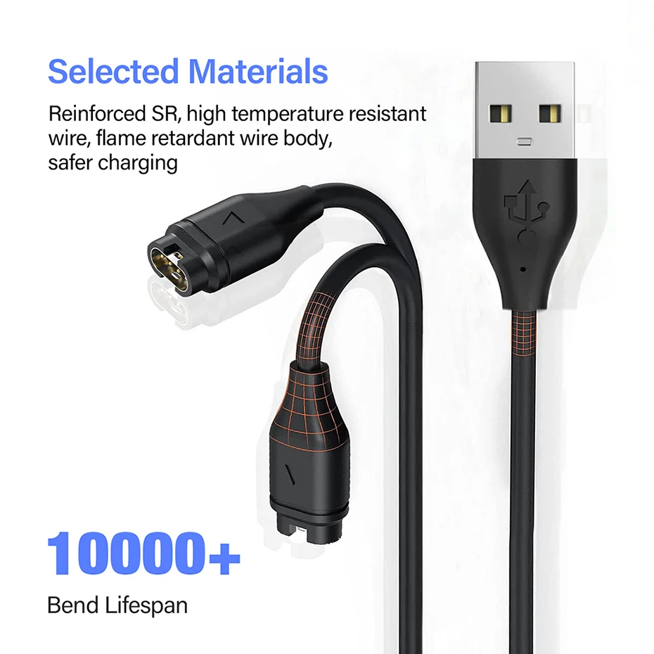USB Type A/C Magnetic Charger Cable For Garmin Fenix 5 5S 5X Plus 6 6S 6X Pro 7 7S 7X Forerunner 45 55 165 255 945 965 245 Music