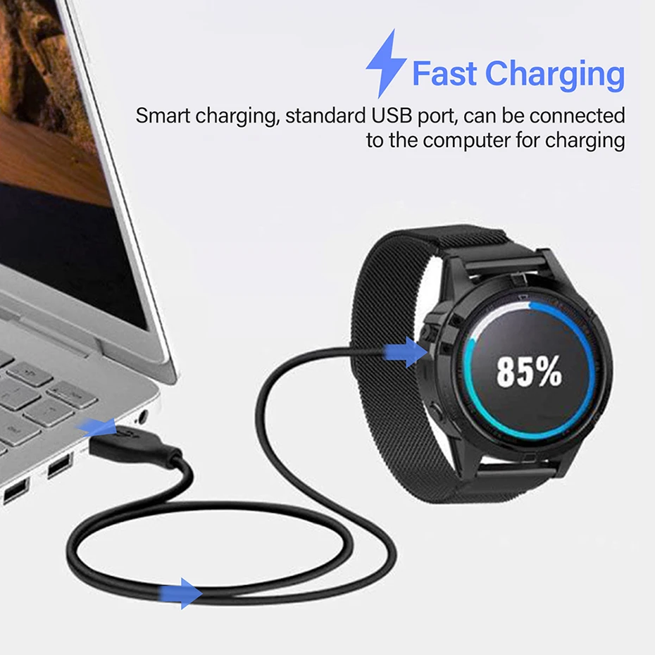 USB Type A/C Magnetic Charger Cable For Garmin Fenix 5 5S 5X Plus 6 6S 6X Pro 7 7S 7X Forerunner 45 55 165 255 945 965 245 Music