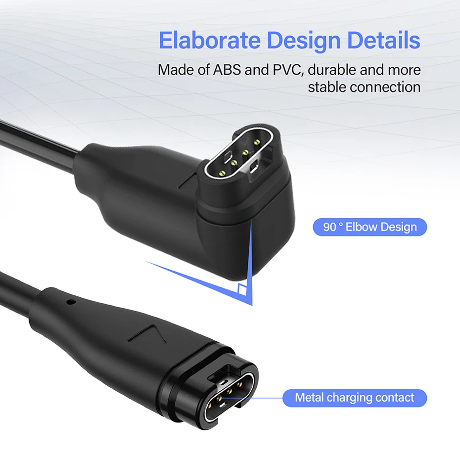 USB Type A/C Magnetic Charger Cable For Garmin Fenix 5 5S 5X Plus 6 6S 6X Pro 7 7S 7X Forerunner 45 55 165 255 945 965 245 Music