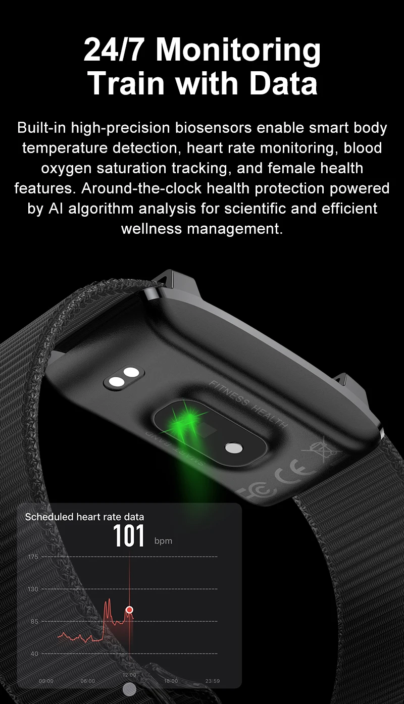 Smart Bracelet Heart Rate Blood Pressure Sleep Monitor Pedometer Sport Fitness Tracker for Men Women Electronic Bracelet