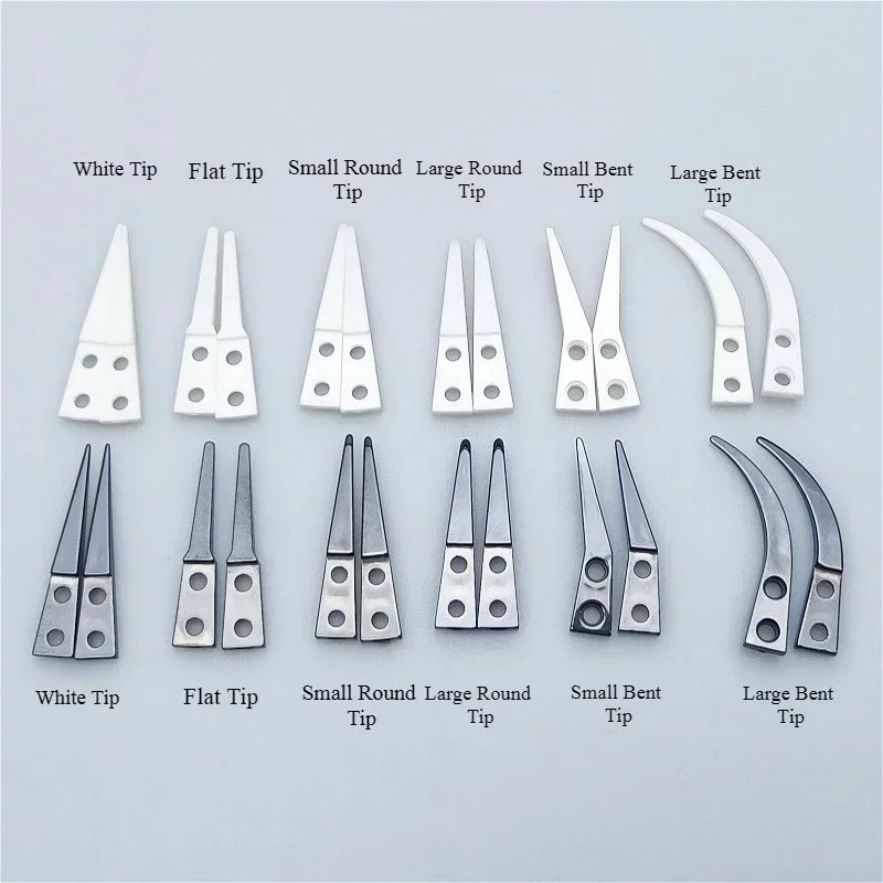 Ceramic Tweezers Tips Kit Stainless Steel Handle Anti-Static High Precision Replacement Tweezers Parts Set Tweezers Repair Tools