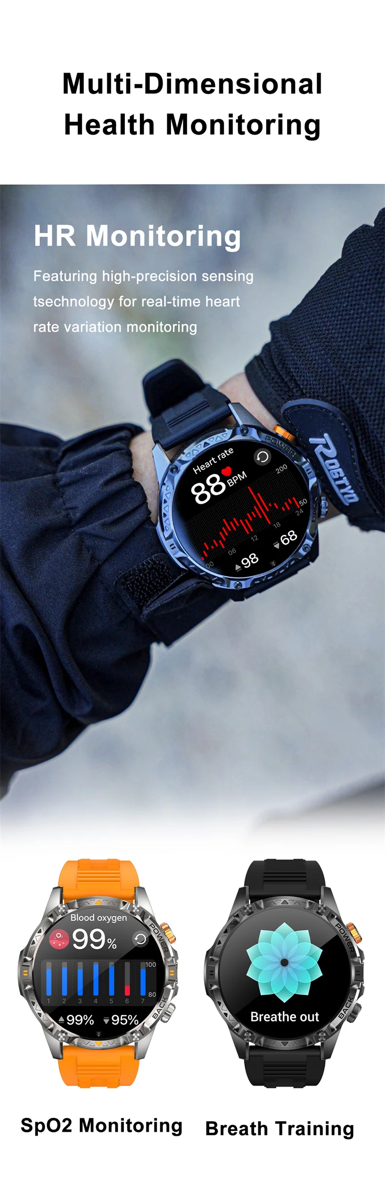 1000mAh Super Capacity Battery Outdoor GPS Smart Watch Men Compass 3ATM Waterproof HD BT Call 1.7inch Screen Smartwatch 2026 New