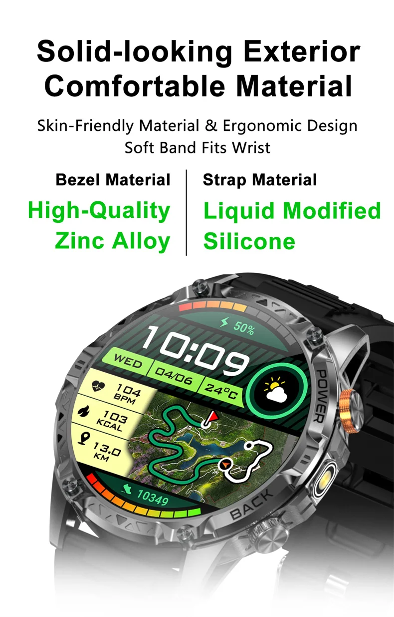 1000mAh Super Capacity Battery Outdoor GPS Smart Watch Men Compass 3ATM Waterproof HD BT Call 1.7inch Screen Smartwatch 2026 New