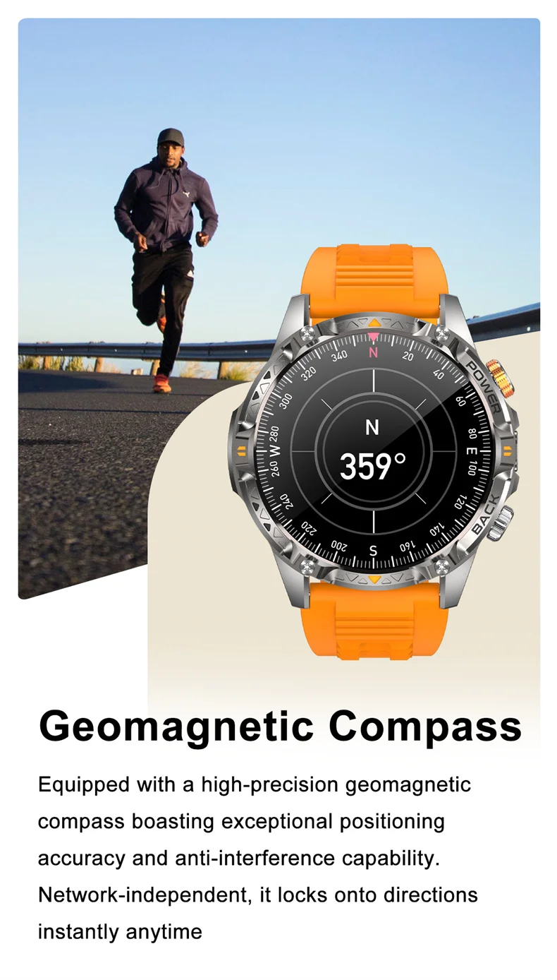1000mAh Super Capacity Battery Outdoor GPS Smart Watch Men Compass 3ATM Waterproof HD BT Call 1.7inch Screen Smartwatch 2026 New