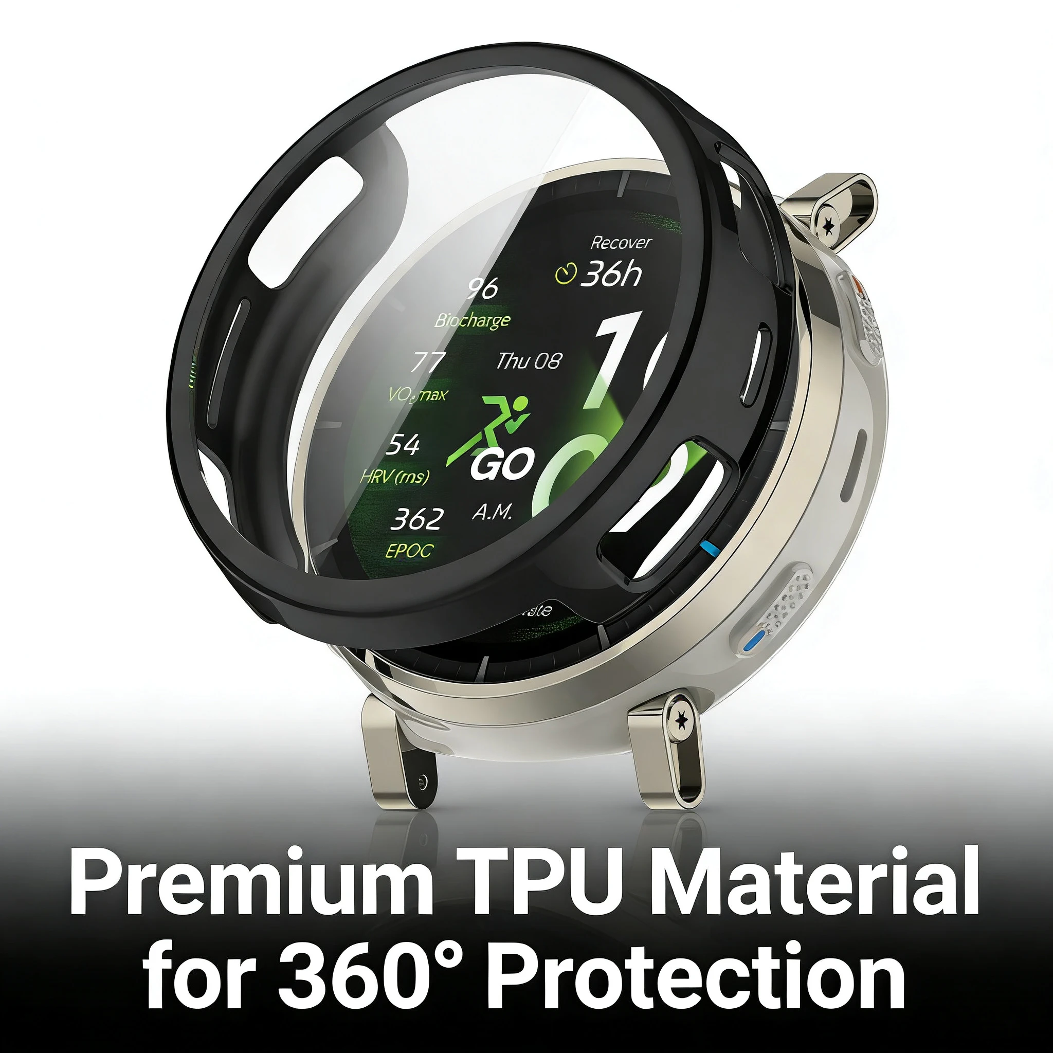 Screen Protector Case for Amazfit Active 3 Premium, Soft TPU Plated Bumper All-Around Watch Protective Shell