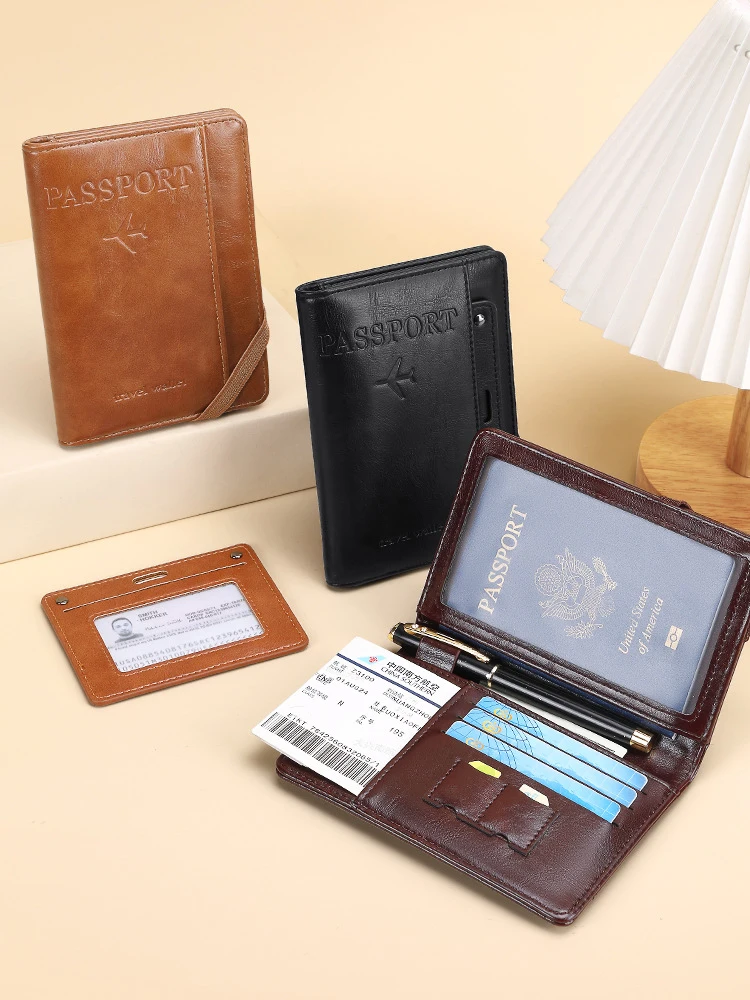 Passport Holder and Wallet in One, Anti-Theft, Anti-Degaussing, Multi-Functional Document and Card Storage Bag, Travel Ticket Holder, Portable Business and Travel Document Organizer, Essential Document Protection Cover for Going Abroad