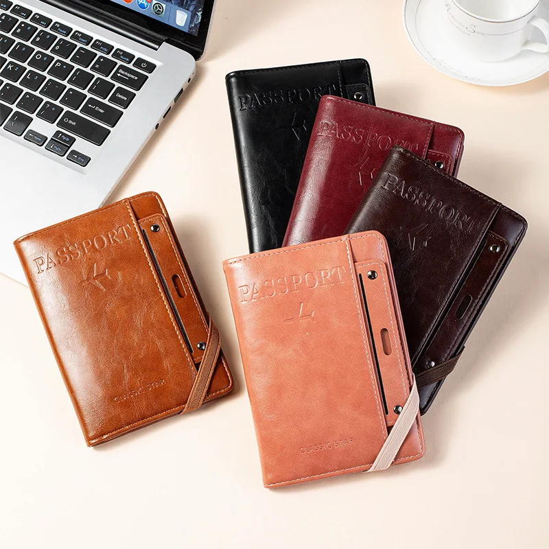 Passport Holder and Wallet in One, Anti-Theft, Anti-Degaussing, Multi-Functional Document and Card Storage Bag, Travel Ticket Holder, Portable Business and Travel Document Organizer, Essential Document Protection Cover for Going Abroad