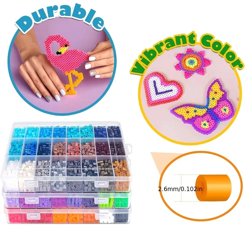 2.6mm 96 Colors Hama Beads DIY Craft Toys 3D Puzzle Iron Beads Creative Handmade Materials