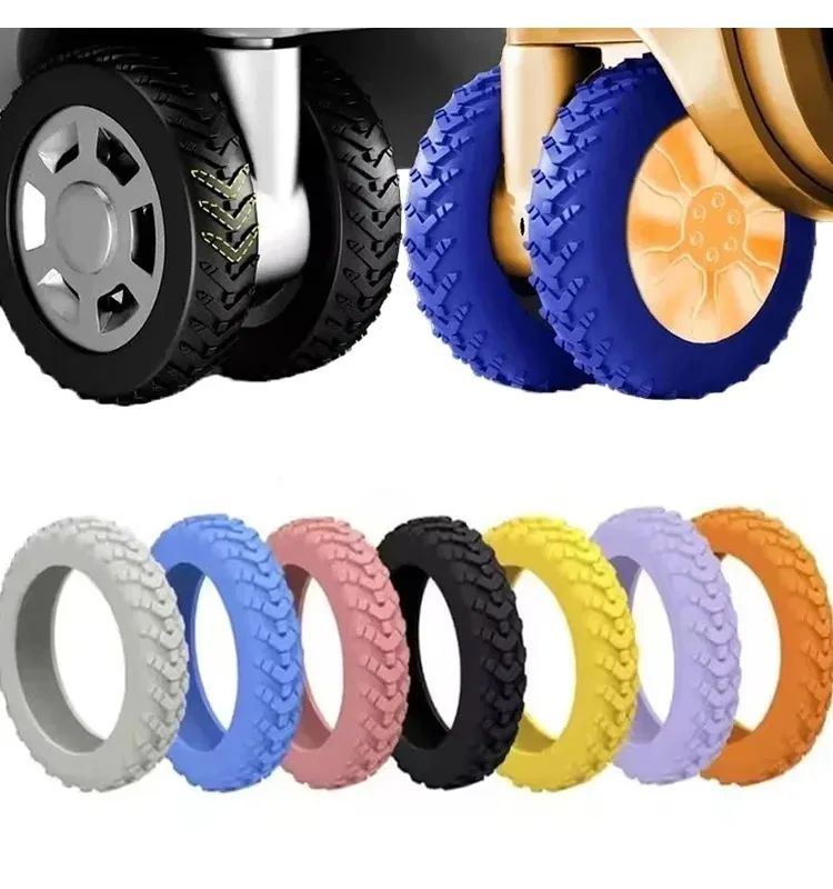 8pcs Silicone Reduce Noise Trolley Box Casters Cover Suitcase Wheels Protection Travel Luggage Caster Shoes