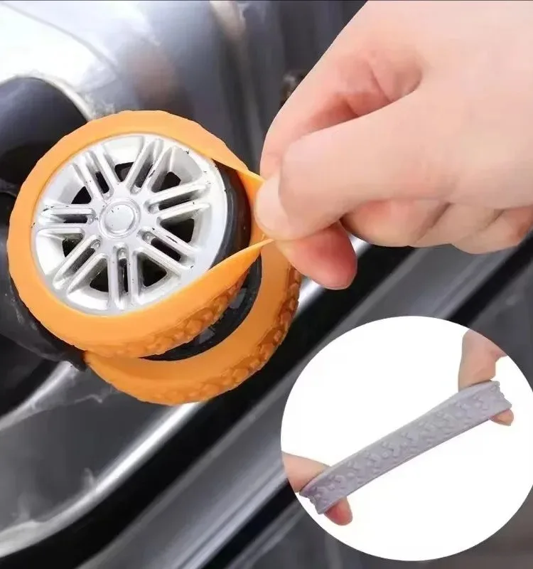 8pcs Silicone Reduce Noise Trolley Box Casters Cover Suitcase Wheels Protection Travel Luggage Caster Shoes