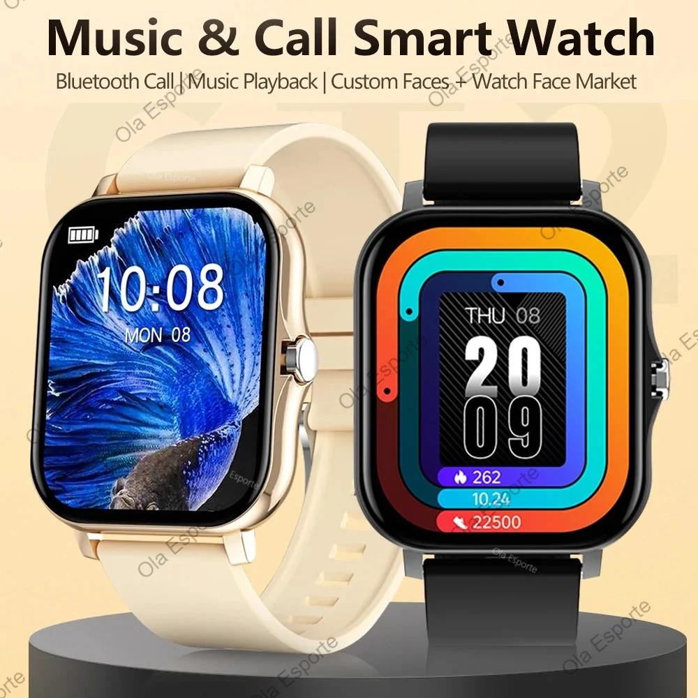 1.83'' Sports Smart Watch Fitness Clock Health Monitor Waterproof Smartwatch Wireless Call Watches Men Women Android Ios Ht30