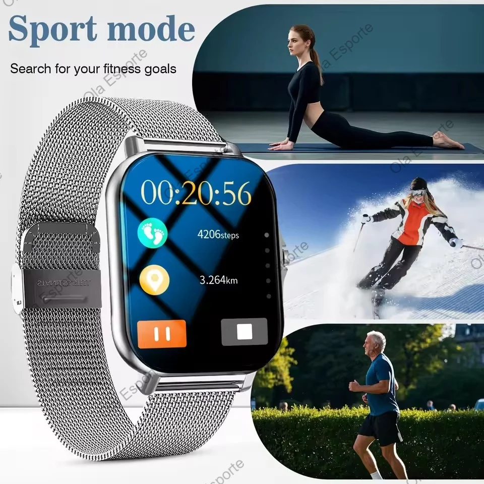1.83'' Sports Smart Watch Fitness Clock Health Monitor Waterproof Smartwatch Wireless Call Watches Men Women Android Ios Ht30