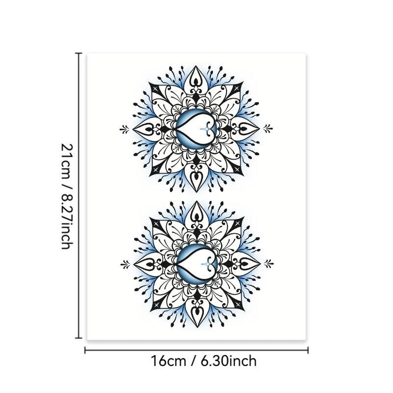 1-Pack Sexy Floral Breast Nipple Covers for Women Attractive Blue Kiss Design Temporary Body Art Stickers Fashionable Scar Cover