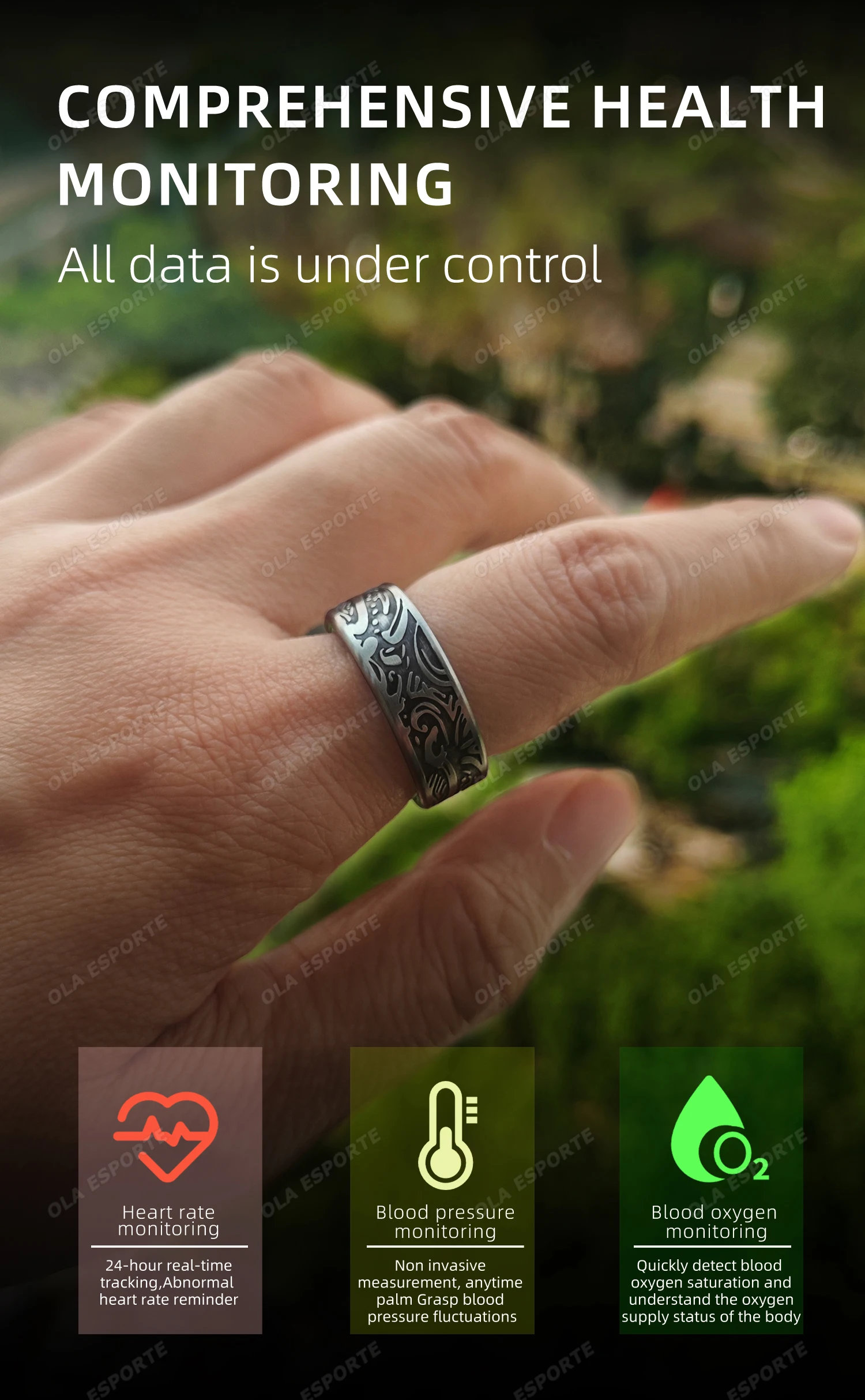 2026 Smart Ring Heart Rate Blood Pressure Blood Oxygen Sleep Monitoring Step Counting Activity Tracking Shared Waterproof Ring