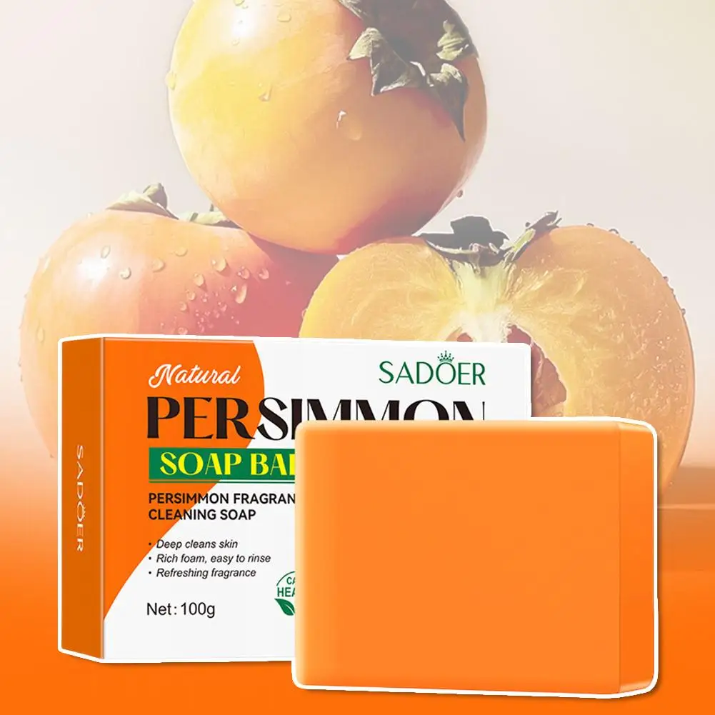 Persimmon Soap Bar Persimmon Extract For Men and Women Gentle on All Skin Types Deodorizing Soap Fruit Handmade Shower Soap