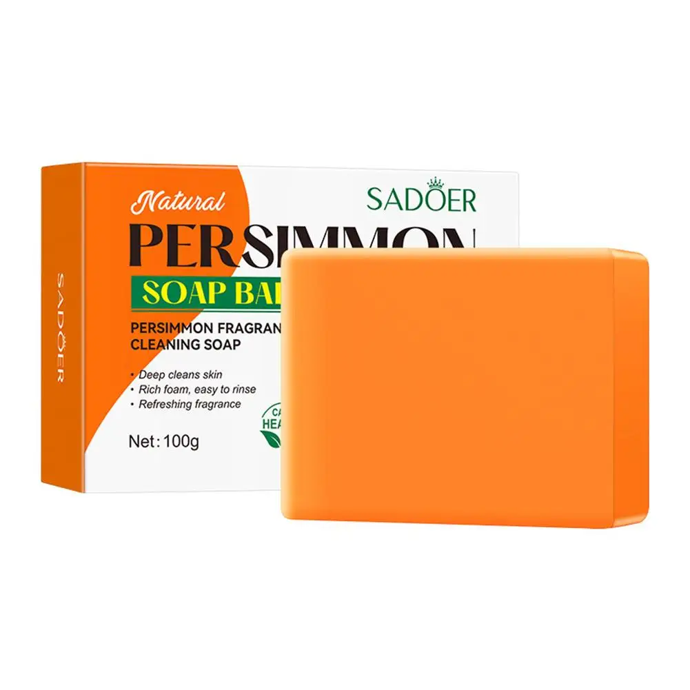 Persimmon Soap Bar Persimmon Extract For Men and Women Gentle on All Skin Types Deodorizing Soap Fruit Handmade Shower Soap