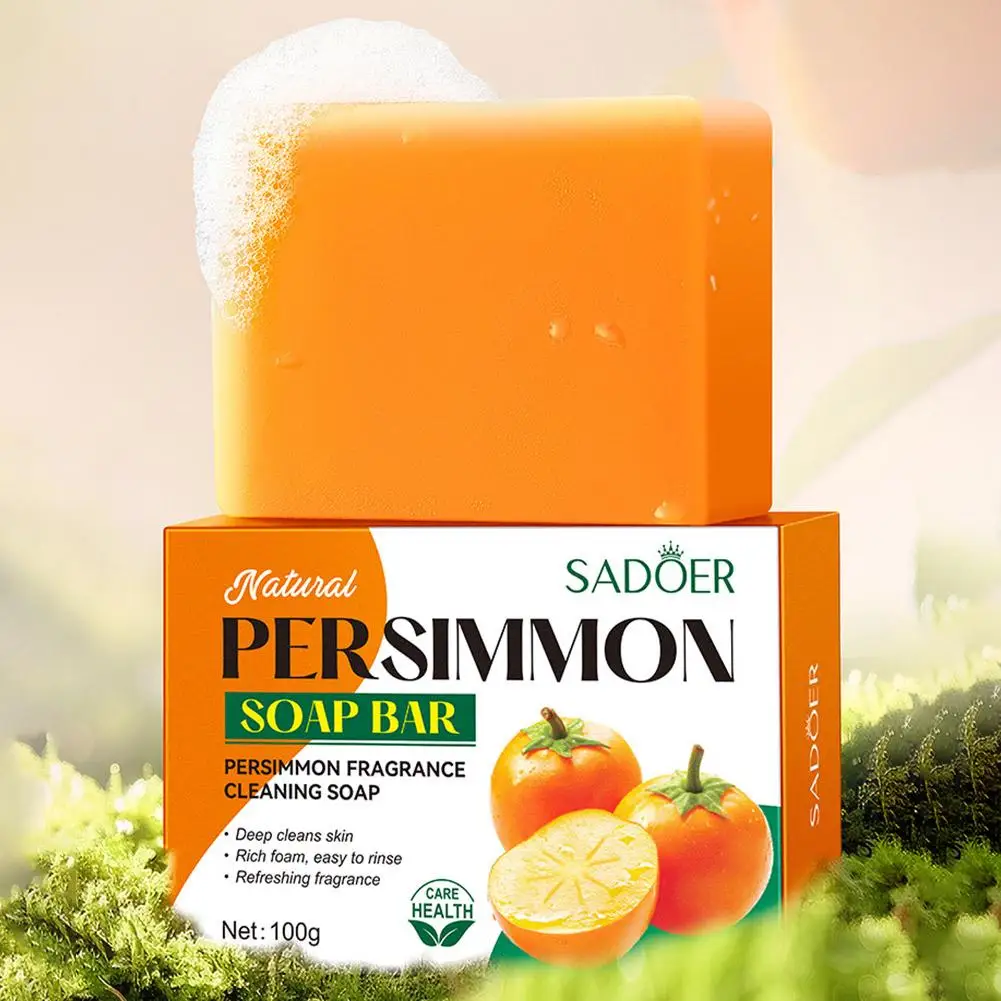 Persimmon Soap Bar Persimmon Extract For Men and Women Gentle on All Skin Types Deodorizing Soap Fruit Handmade Shower Soap