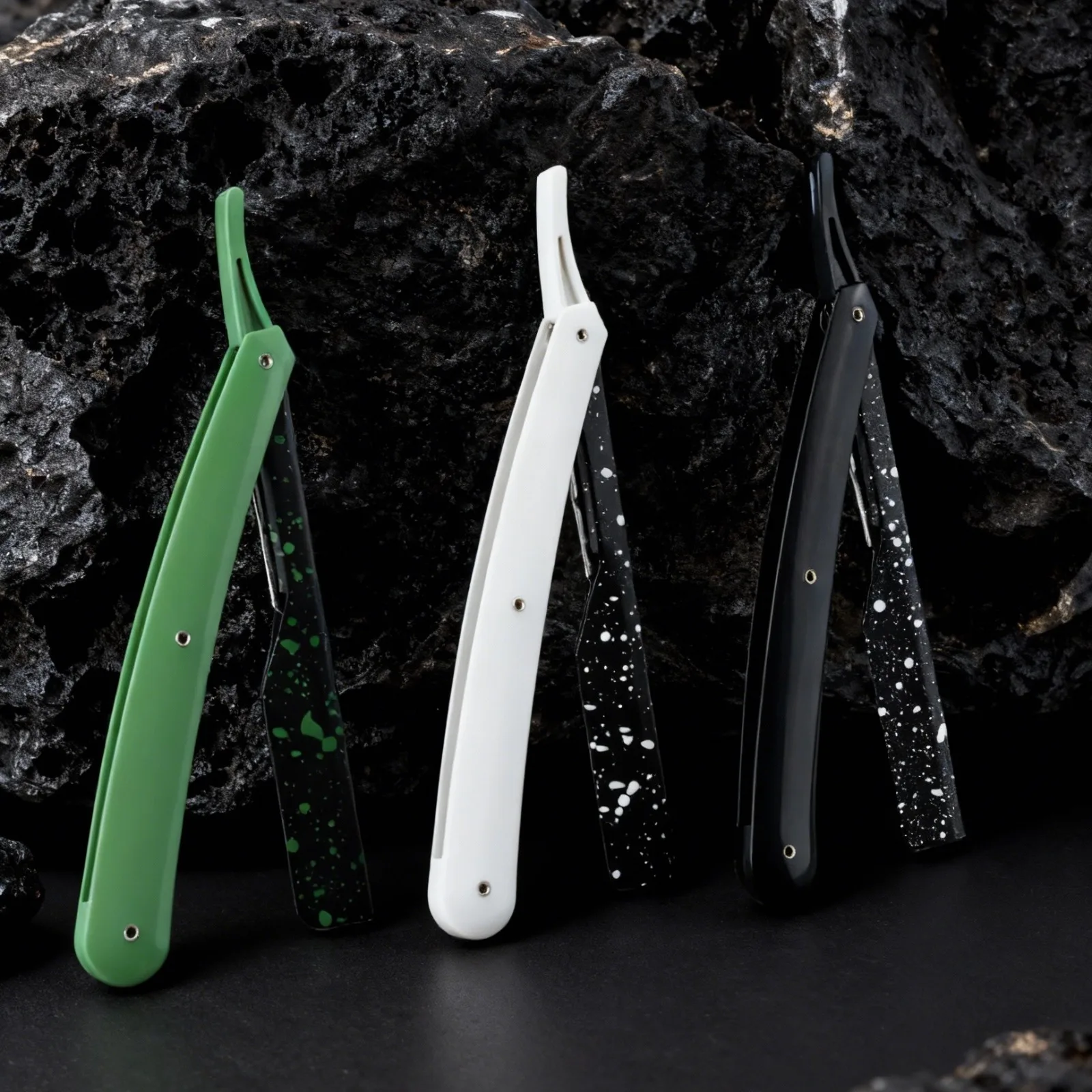 1Pc New Pro Slide Out Straight Razors Manual Barber Hair Removal Knife Holder Blades For Men Stainless Steel Beard Shaving Tools