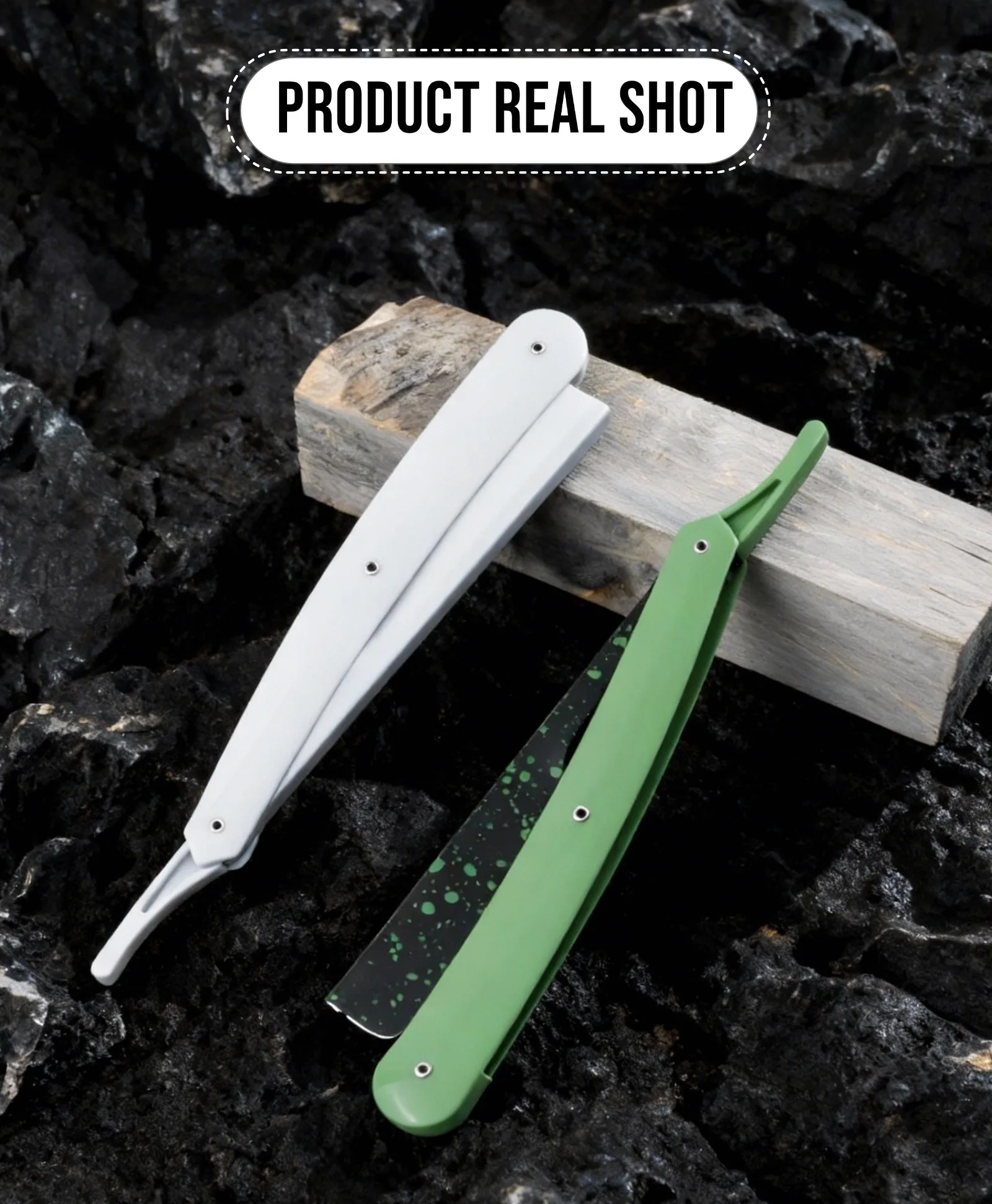 1Pc New Pro Slide Out Straight Razors Manual Barber Hair Removal Knife Holder Blades For Men Stainless Steel Beard Shaving Tools