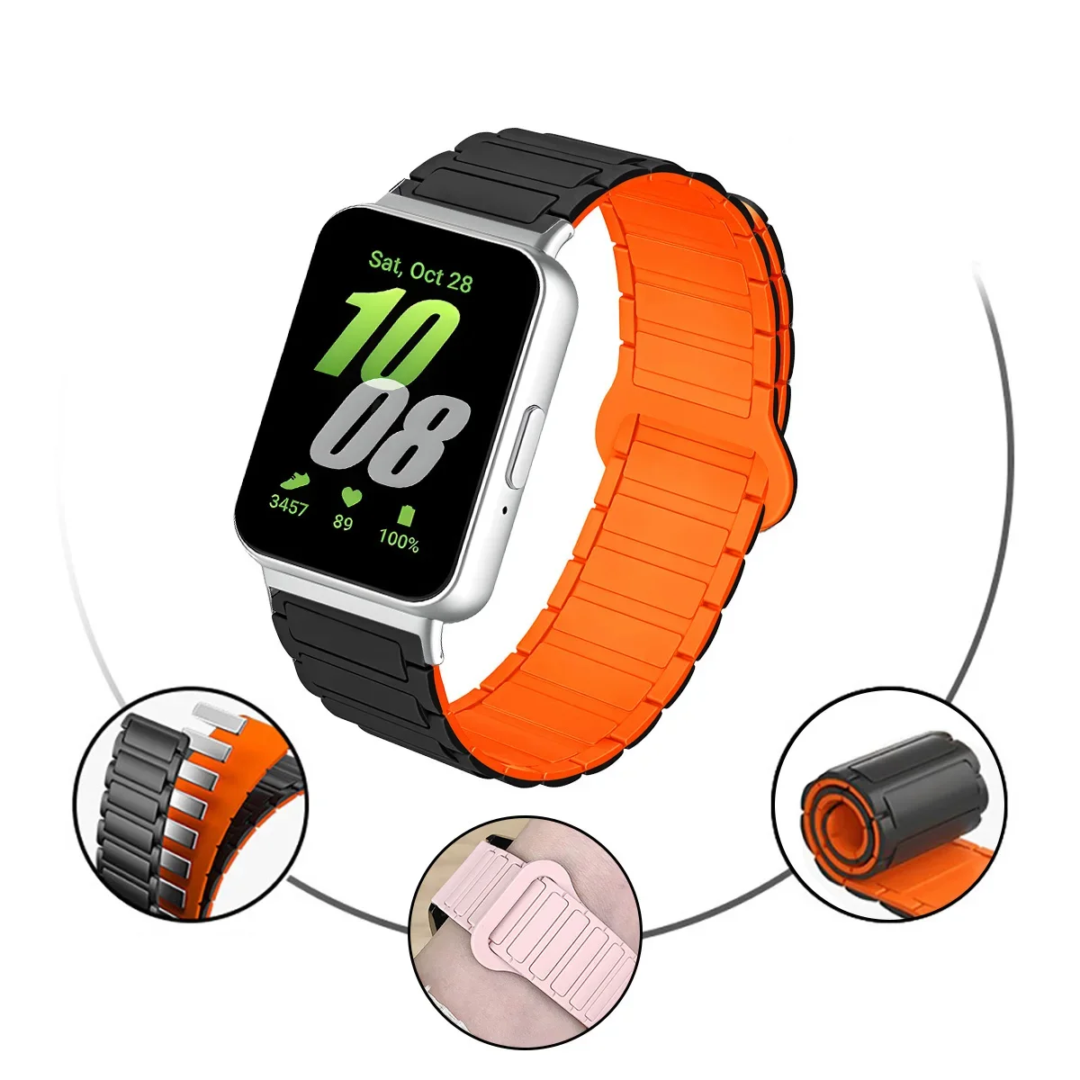 Magnetic Strap for Samsung Galaxy Fit 3 Sport Silicone Watch Band for Samsung Galaxy Fit3 Accessories Correa Men Women Bracelet