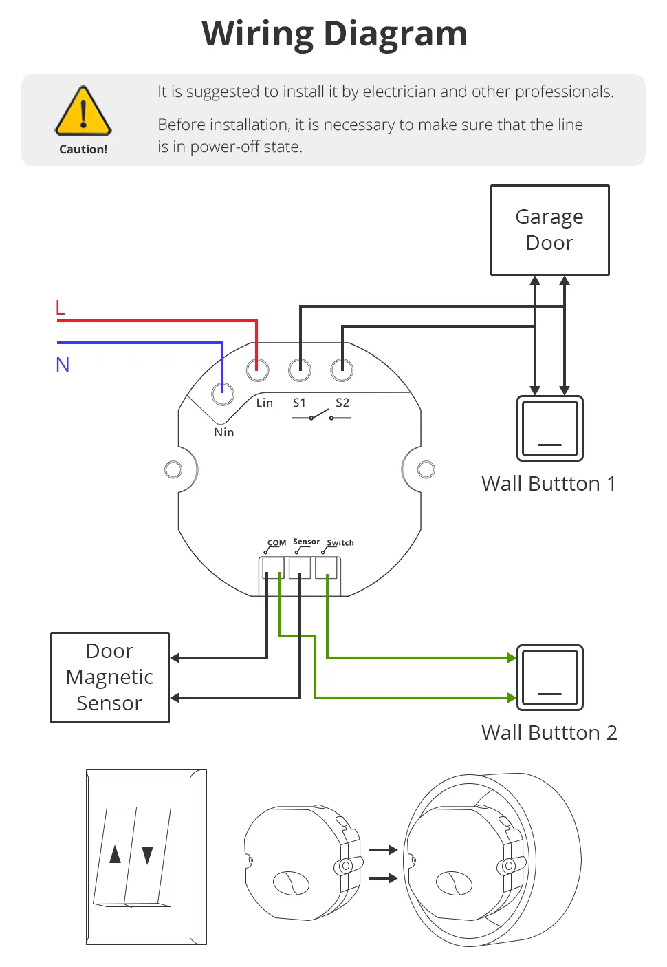 Zemismart Zigbee Smart Garage Door Controller Mini Inline Switch Gate Opener Timeout Alarm Work with Tuya Smart Life App