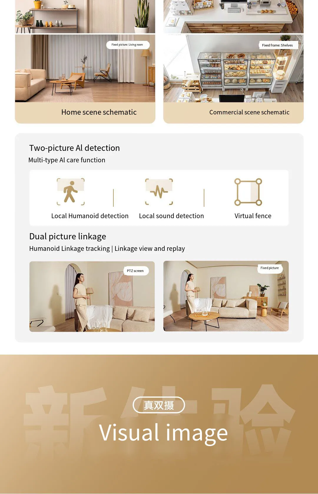 Xiaomi Smart Dual Lens Camera PTZ C300 360° AI Detection 3 Million Pixels Full Color Night Vision WiFi6 Home Security Mijia