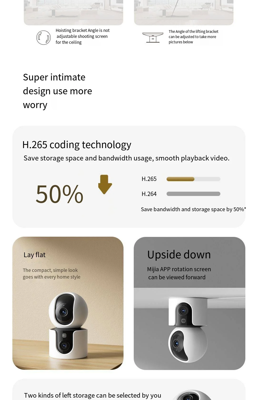 Xiaomi Smart Dual Lens Camera PTZ C300 360° AI Detection 3 Million Pixels Full Color Night Vision WiFi6 Home Security Mijia