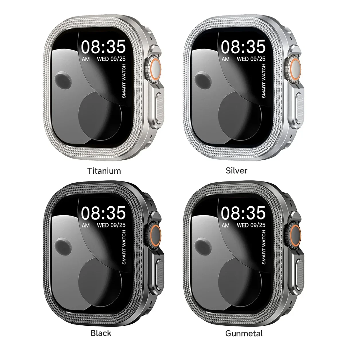 Metal + PC Cover for Apple Watch Ultra 3/2/1 49mm Anti-Scratch Shockproof Protective Case for Iwatch 49MM Rhombus Pattern / Halo